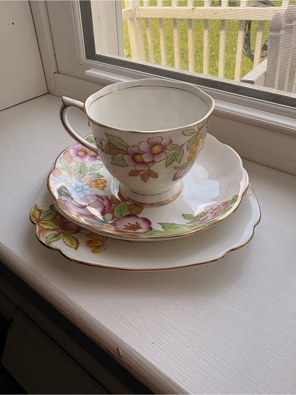 ROYAL ALBERT 3 piece set Floral Bone China Teacup and Saucer Set